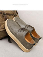 Zapatos Casuales Para Hombre En Cuero Genuino Italiano Zapatillas De Correr Al Aire Libre Zapatos De Oficina Con Cordones - details 5