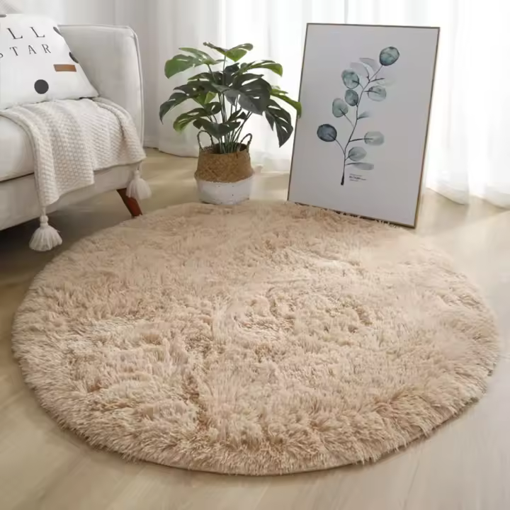 Carpetas Redondas De Peluche Para Yoga Y Decoración Del Hogar Alfombra Moderna De Poliéster Para Sala De Estar Baño Entrada Dormitorio - 1