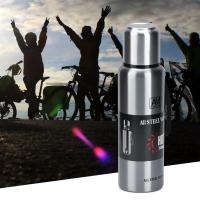 Botella de agua térmica al vacío con aislamiento de gran capacidad y portátil de acero inoxidable de 750 ml para viajes al aire libre, color plateado, 750 ml - details 1