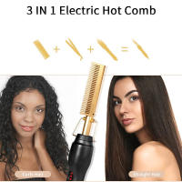 Peine Cepillo De Pelo Recto 2 En 1 Portátil Calentamiento Rápido Cobre Peine De Pelo Recto Profesional Para Peluquería - details 2