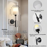Lámpara De Pared Recargable Sin Cable Con Batería De 5000mAh Y Control Remoto 2-Piece Set Iluminación LED Dimmable Para Dormitorio Y Sala De Estar - details 1