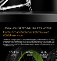 Bicicleta Eléctrica plegable Bezior x1500 de Grasa 26*4.0 48v12.8ah con freno hidráulico - details 3
