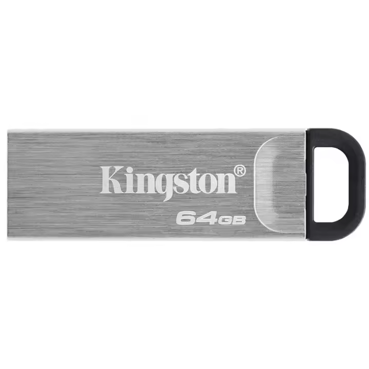 Kingston Datatraveler Kyson 64GB USB 3.2 - Velocidades de Transferencia Rápidas y Diseño Metálico Sin Capuchón - 1