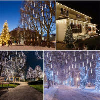 Luces De Lluvia De Meteoros Solares 50cm Luz De Cadena De Copos De Nieve Impermeable Para Jardín Boda Fiesta Navidad - details 12