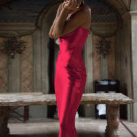 Vestido De Seda Con Sección Cruzada De Color Sólido Para Mujer Vestido De Caudal Con Punta De Sirena De Verano Ajustado Y Sexy - details 6