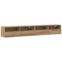 Gabinetes de TV vidaXL 2 pcs de roble artesanal 100x30x30 cm de madera elaborada - details 1
