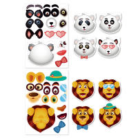12 Hojas De Pegatinas 'Make a Face' Para Niños DIY Educativo Juguete De Reconocimiento Y Formación Animal - details 8