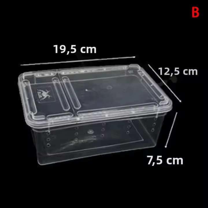 Caja De Alimentación Para Serpiente Reptil Transparente Caja De Habitación Para Araña Tortuga Lízaro Rana Escorpión Geckó Portátil - 1