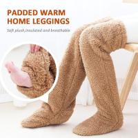 Calcetines Largos De Muñeca Para Mujer Invierno Interior Dormir Fluffy Calcetines Calientes De Pierna Teddy Bear Plush Grueso - details 3