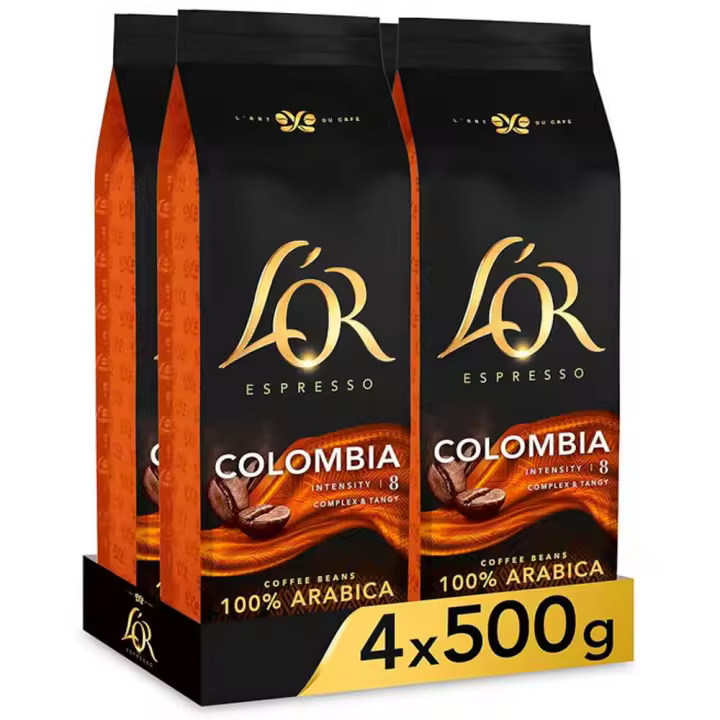Colombia  4 paquetes de 500 gr. Café en grano natural L'or - 1