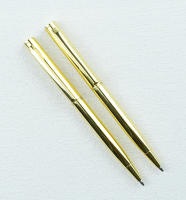 2pcs/Set Bolígrafos De Punto Fijo De Metal Mini Con Recarga Azul Y Negra Dual Portátiles Para Escuela Oficina Viaje - details 4
