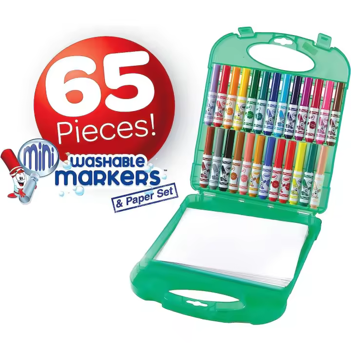 "Maletín Rotuladores Lavables 65 Piezas Para Colorear CRAYOLA 04-5227 Rotuladores Lavables para Niños - 1