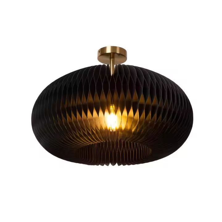 Lucide ARMONI - Lámpara de techo - Ø 52 cm - 1xE27 - Negro - 1