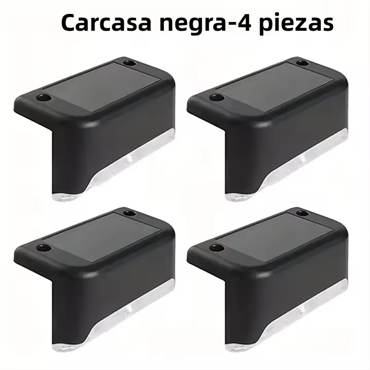 4-PCS Luces De Escalera LED Solares Duraderas Y Ahorradoras De Energía, Impermeables Para Exteriores Ideal Para Pasos Fences - 1