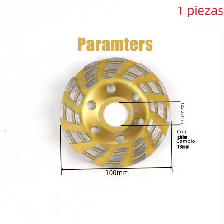 Rueda De Diamante Para Turbina De Concreto 4 Pulgadas Rueda De Corte De Diamante Para Máquina De Angulo De 1/2 Pack SLADE - 1