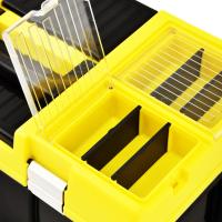 vidaXL Caja de herramientas de plástico amarillo 595x337x316 mm - details 3
