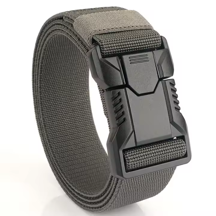 Cinturón Táctico Duradero De Aleación De Aluminio Con Hebilla De Solución Rápida Para Hombres Cinturón Elástico De Cowboy Para Exteriores Y Caza - 1