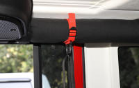 Gancho De Chaqueta Multifuncional Para Jeep Wrangler TJ JK JL JT 1997-2024 Accesorios De Interior Para Barra De Rollo Color Negro/Rojo ABS+Tela De Oxford 2 Piezas - details 7