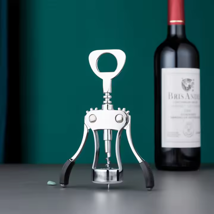 Abrepuertas De Acero Inoxidable Clásico Y Práctico Mueve La Mano Portátil Eliminador De Tacos De Vino Gadgets De Cocina - 1