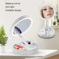 Espejo De Maquillaje Plegable Con Luz LED 10X Magnificación Doble Cara Recargable Por USB O Batería Para El Hogar - details 1
