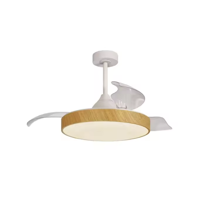 Ventilador de techo con luz LED 60W, ALASKA, blanco y madera 2700K-5000K, 3300 Lm de Mantra Iluminación | LeonLeds - 1