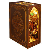 Kit De Miniatura De Librería DIY Nook Casa De Muñecas Insert Dollhouse Model Roombox Construcción Kit De Estante De Libros Madera Juguetes Bookend Para Regalos De Navidad - details 18