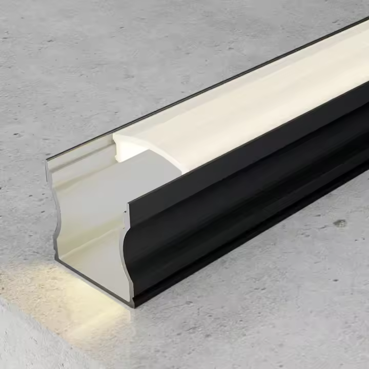 IluminaShop - Perfil de Aluminio U High para Tiras Lacado Negro 12V/24V 2 Metros - 1