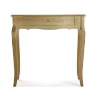 Versa Cagliari Mueble Recibidor Estrecho para la Entrada o el Pasillo, Mesa Consola, con 1 cajón, Medidas (Al x L x An) 80 x 30 x 80 cm, Madera, Color Dorado - details 4