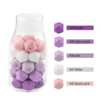Bolas De Silicona Hexagonales De 14mm Y 17mm Para DIY Accesorios De Joyería De Grado Alimenticio Para Hacer Pulseras Y Collares - details 8