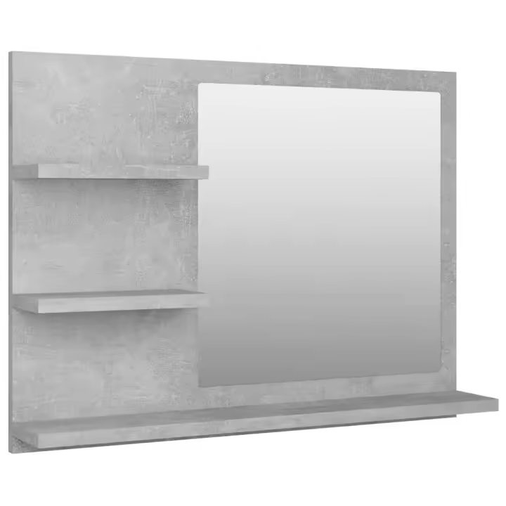 Espejo de baño Madera contrachapada gris Hormigón 60x10,5x45 cm - 1