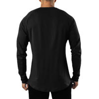 Camiseta De Manga Larga Para Hombre Estilo Hip Hop Casual Fitness Musculado Cuello V Ajustada Algodón Sport Gym - details 3
