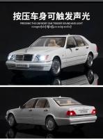 Modelo De Coche Clásico Mercedes-Benz W140 320SEL 1:24 Con Sonido Y Luz Juguete De Retroceso Para Niños Coleccionable Regalo De Cumpleaños - details 5