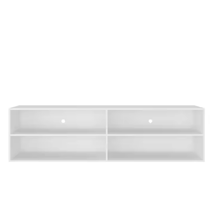 Buyqualia Mueble para TV con 4 Estantes Abiertos, Color Blanco Snow - 1