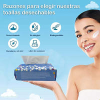 Various Toallas Desechables Secas de 100% Algodón,Toallitas Facial de Belleza Natural y Biodegradable Para Bebés, Viajes Familiares Maquillaje, Ideal Para Todo Tipo De Piel(20 x 20cm, 60 pcs,180pcs,360pcs,720pcs) - details 2