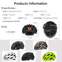 PJT Casco De Ciclismo Para Hombres Y Mujeres Con Luz LED Recargable Ultra Ligero Para Bicicletas De Carretera Y Montaña - details 1