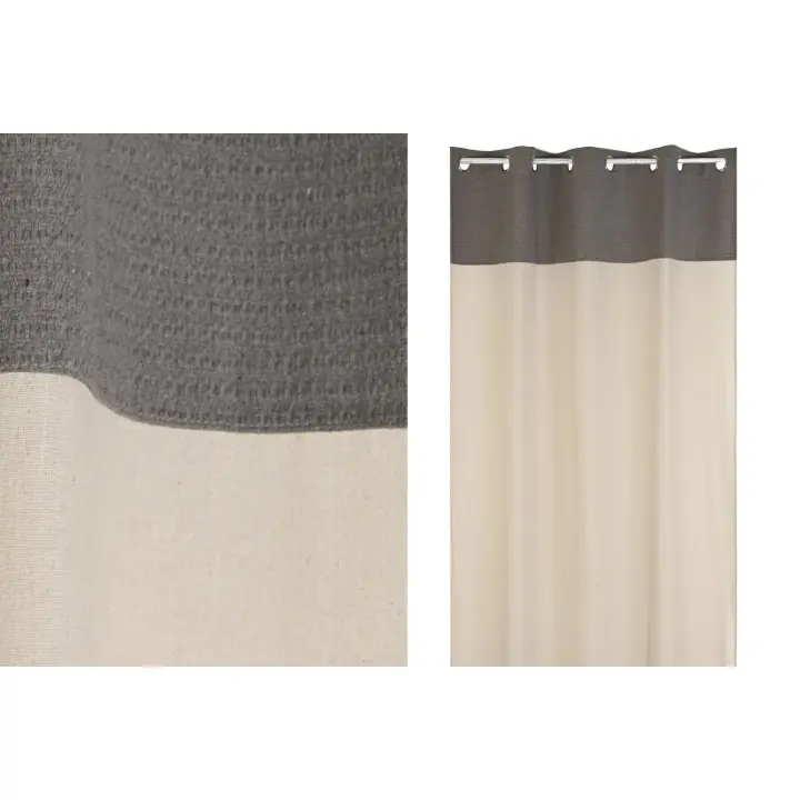 Cortina Algodon 140X260X260 Anillas Natural El mejor complemento para tu hogar  -Fijalo- - 1