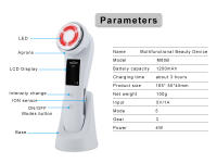 Masajeador Facial De 5 En 1 EMS Microcorriente Tensión De Piel Compresión Caliente Rejuvenecimiento LED Antiarrugas Dispositivo USB Acrylic - details 15