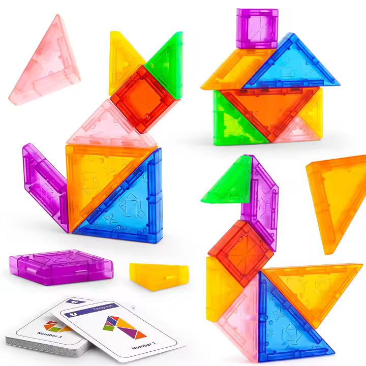 Juguete Magnético Tangram Para Estudiantes De Escuela Primaria Bloques De Construcción Geométricos Juguete Creativo Y Educativo Para Niños Y Niñas - 1