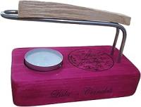 Quemador de Palo Santo grabado tetragramatron rosa barnizado incluye sooporte de acero inoxidable, vela de té y Palo Santo. Marca Lala´s Candels - details 0