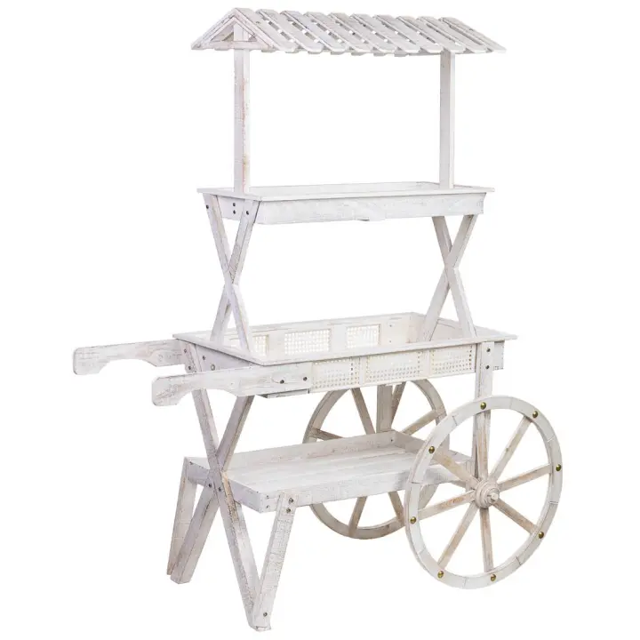 Carro expositor-estantería de madera 143x60x170h cm - 1