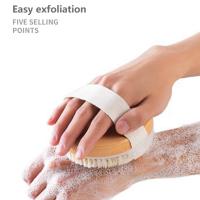 Cepillo De Masaje Corporal Para Piel Seca Con Cerdas Naturales Eliminador De Piel Muerta Anti Celulitis Exfolia La Circulación Sanguínea Herramienta De Masaje - details 4