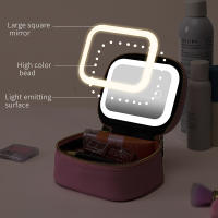 Bolso De Maquillaje De Cuero PU 1 PC Con Luz LED Y Espejo Desmontable Portátil Para Viajes Odorímetro Almacenamiento De Joyería Y Maquillaje - details 4