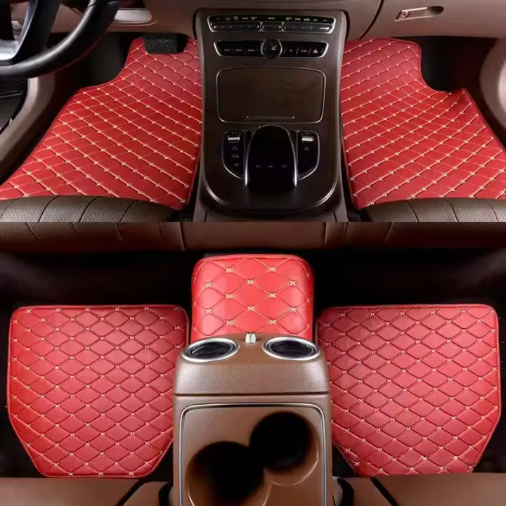 Alfombrilla para maletero para Car Floor Mats 5Pcs Universal Quality PU Leather Waterproof Auto Foot Pad Protector Automobile Interior Car Interior Accessories - 1