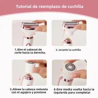 Afeitadora Eléctrica Para Mujer Trimmer De Pelo Painless Para Piernas Bikini Cara Barba Mustaza Armpitas Eliminador De Pelo Portátil Epilador - details 5