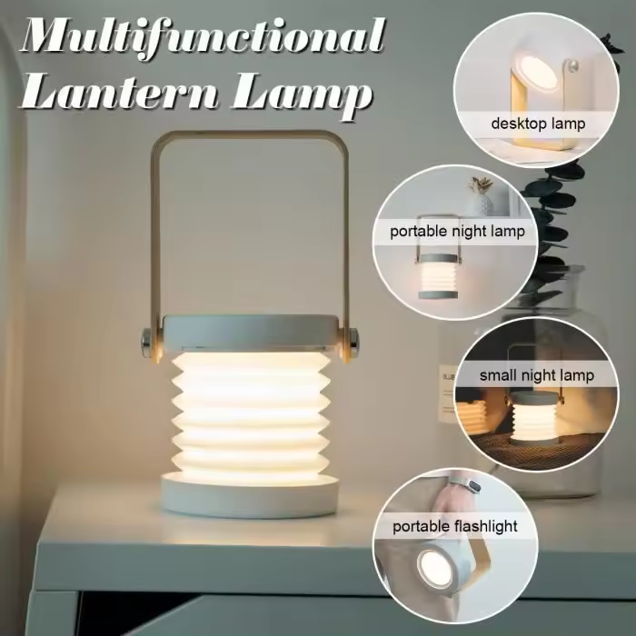 Lámpara de Mesa portátil TEMPSA 4 en 1 - Lámpara de noche LED with 3 Modos de Luz-Swivel 360 ° - 1