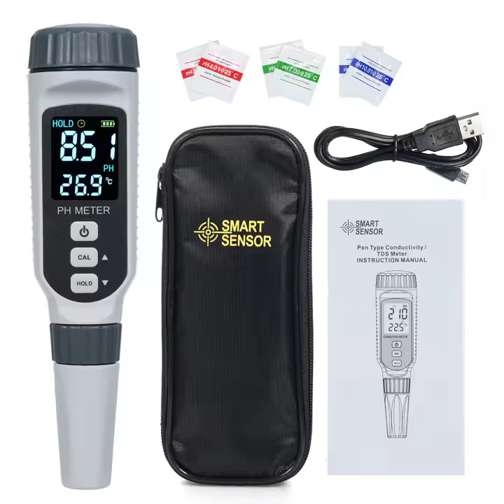 Medidor De pH Digital SMART SENSOR PH828+ Impermeable Para Prueba De Calidad Del Agua Adecuado Para Bebida Piscina Y Hidroponía - 1