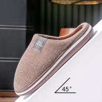 Tacones Bajos Para Hombre De Algodón Suave Y No Resbaladizos De Invierno Tallas Grandes 40-51 Zapatillas Interiores Cómodas Y Cálidas Con Forro De Peluche - details 7
