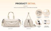 Bolsa de gimnasio con compartimento para zapatos, bolsa de lona deportiva, bolsa de viaje impermeable, cinturón de yoga, maletín con ruedas - details 8