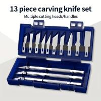 Nuevo 2024 Set De 13 Piezas De Knives De Engrava Para Metal Y Papel Con Antideslizante Herramienta De Reparación DIY Y Arte De Grabado - details 6