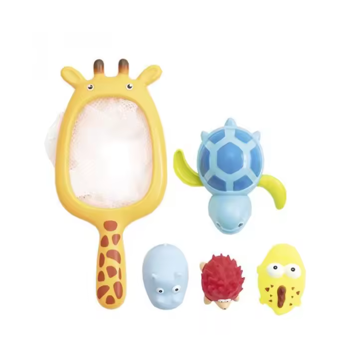 Set de Juguetes de Baño Jirafa Pescadora Set de 5 Juguetes de Baño para Bebes Niños y Niñas Juguete en Forma de Jirafa Juego de Pesca Olmitos - 1